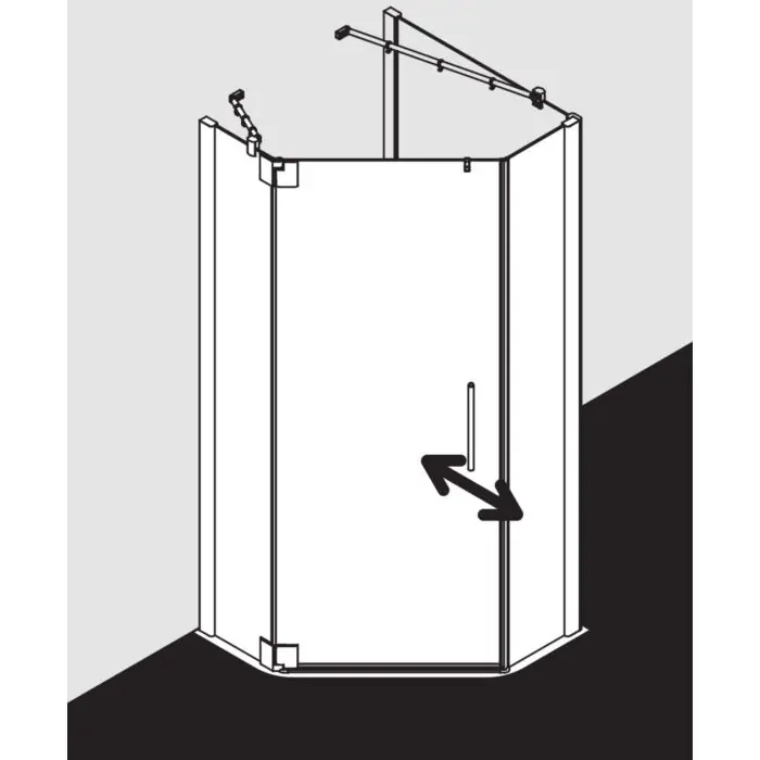 Garantierte Lieferung Kermi Pasa XP Fünfeck-Duschkabine Pendeltür PXL4509020VAK 90x90x200cm, silber hochglanz, ESG klar, links