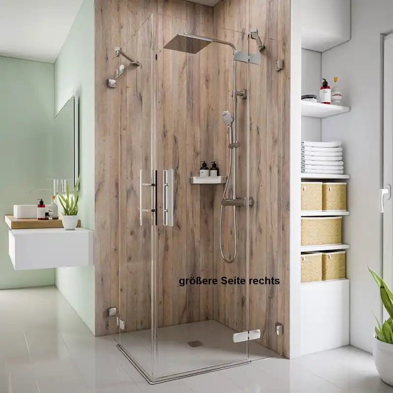 Solange Der Vorrat Reicht Dusche Eckeinstieg rahmenlos 120 x 70 x bis 220 cm - Sondermaß