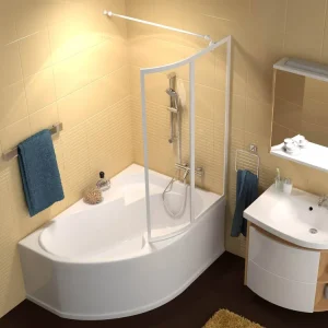 Wochenendangebot Raumsparwanne mit Dusche 140 x 105 x 45 cm