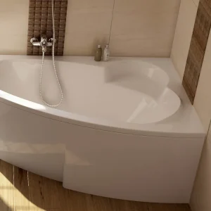 Raumsparbadewanne 160 x 105 cm Schürze Ausverkauf