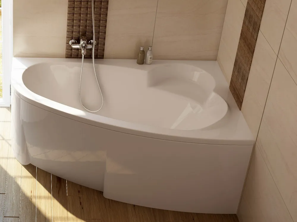 Raumsparbadewanne 160 x 105 cm Schürze Ausverkauf