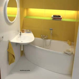 Neue Kollektion Raumspar Badewanne 150 x 70 cm Schürze Weiß